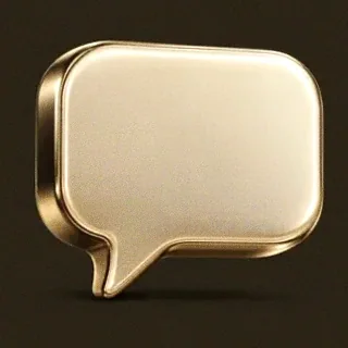 Gold speech bubble — Ruby Reels