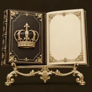 Ornate open book — Ruby Reels